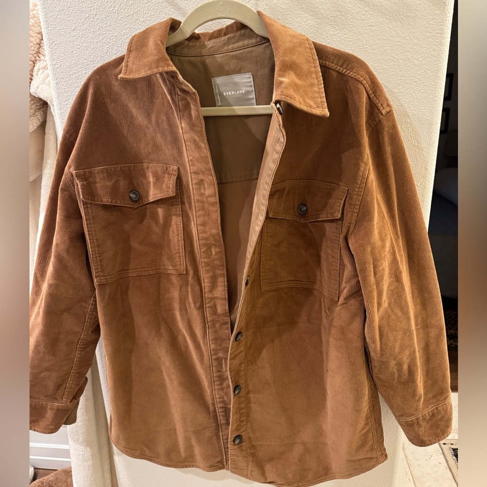 Everlane women’s The Corduroy Oversized Shirt Jacket-Large